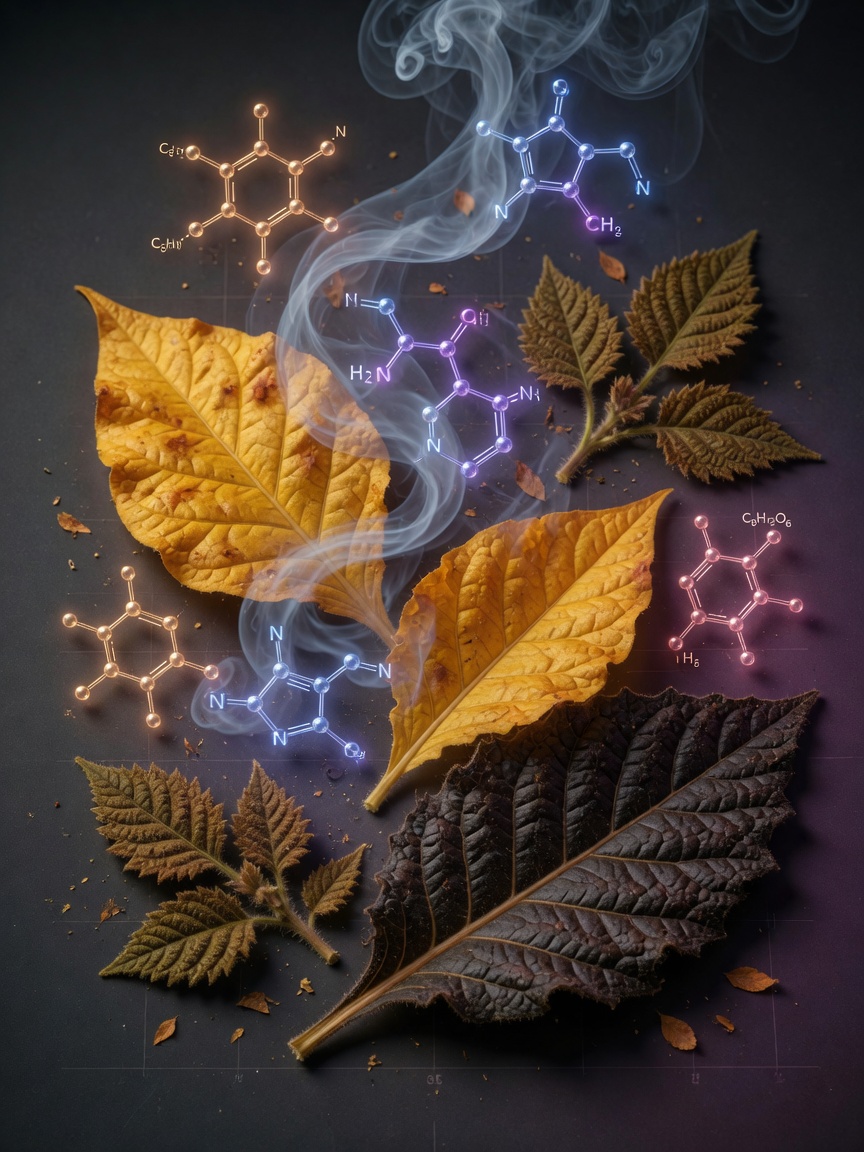 Tobacco leaf samples from different varieties — a visual comparison of color and texture differences